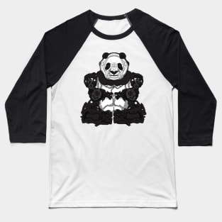 Mecha Panda Meditating Baseball T-Shirt